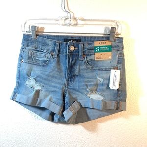 AERO Low Rise Shorty Shorts 2.5" Inseam Women Size 4 Factory Distressed …